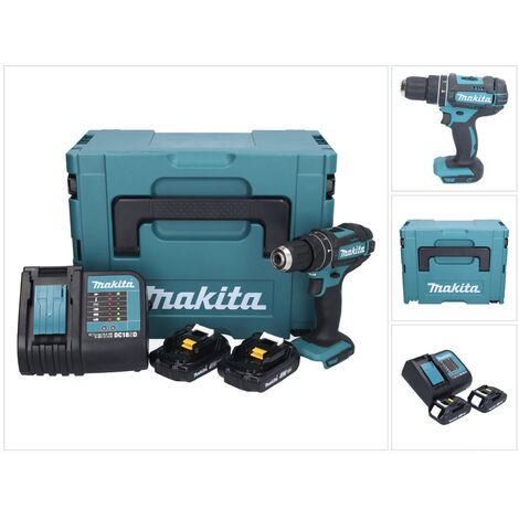Makita DHP 482 SYJ Perceuse-visseuse à percussion sans fil 18 V 62 Nm + 2x batterie 1,5 Ah + chargeur + Makpac