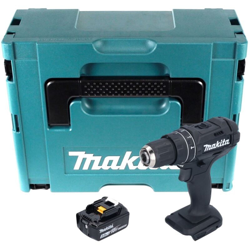 Image of Makita DHP 482 T1JB Akku Schlagbohrschrauber 18 V 62 Nm Schwarz + 1x Akku 5,0 Ah + Makpac - ohne Ladegerät