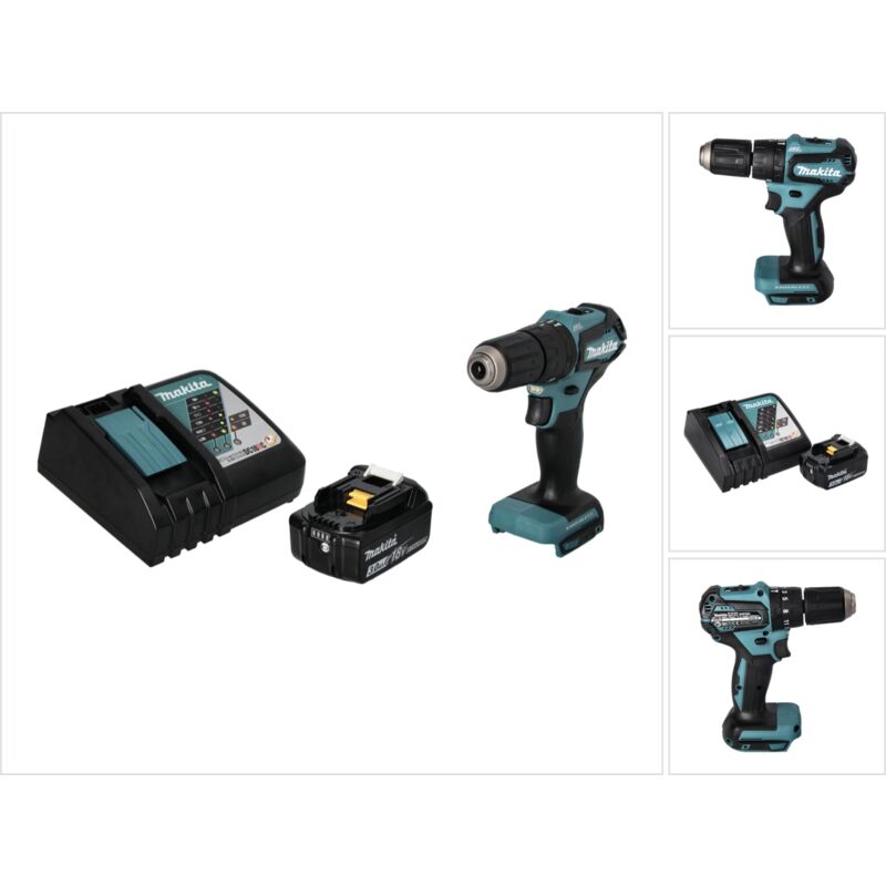 Dhp 483 RF1 Perceuse-visseuse à percussion sans fil 18 v 40 Nm Brushless + 1x Batterie 3,0 Ah + Chargeur - Makita