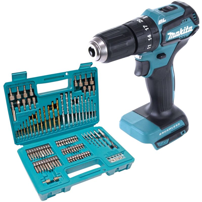 Dhp 483 Z Akku Schlagbohrschrauber 18 V 40 Nm Brushless + 102 Tlg. Bit Bohrer Set - Ohne Akku, Ohne Ladegerät - Makita