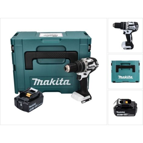 Makita DHP 484 F1J W Akku Schlagbohrschrauber 18 V 54 Nm Brushless Weiß + 1x Akku 3,0 Ah + Makpac - ohne Ladegerät