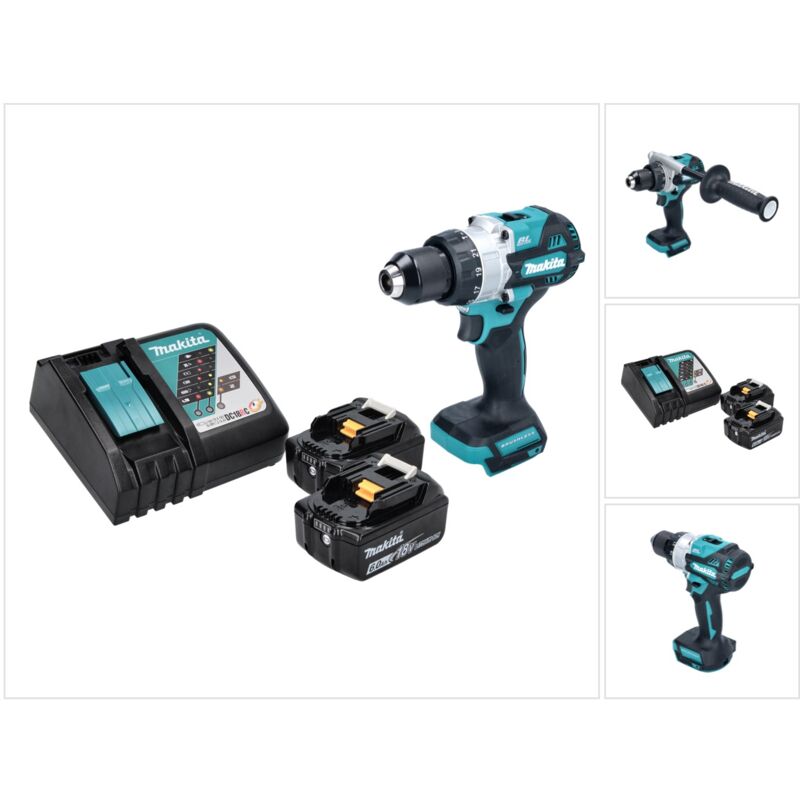 Dhp 486 rg Perceuse-visseuse à percussion sans fil 18 v 130 Nm Brushless + 2x batterie 6,0 Ah + chargeur - Makita