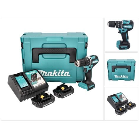 MAKITA RAJ Akku Schlagbohrschrauber 18 V 40 Nm Brushless + 2x Akku 2,0 Ah + Ladegerät + Makpac