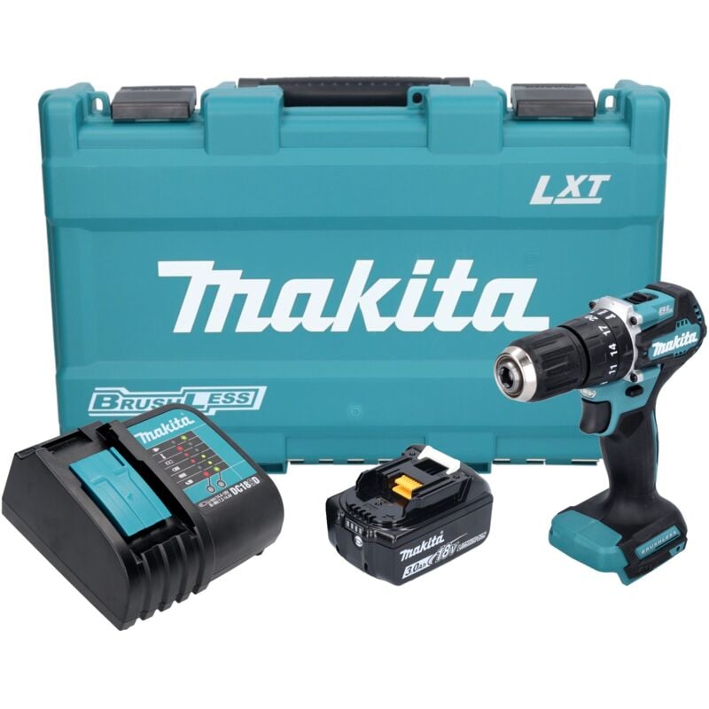 Dhp 487 SF1K Perceuse-visseuse à percussion sans fil 18 v 40 Nm Brushless + 1x batterie 3,0 Ah + chargeur + coffret - Makita