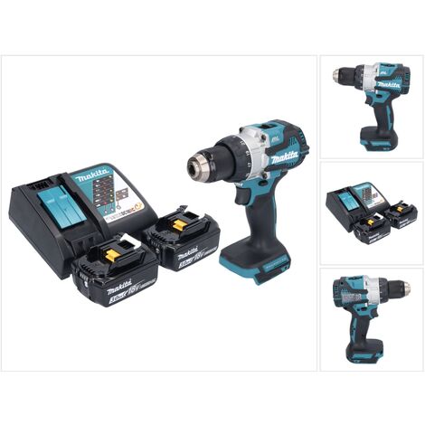 Makita DHP 489 RF Akku Schlagbohrschrauber 18 V 73 Nm Brushless + 2x Akku 3,0 Ah + Ladegerät