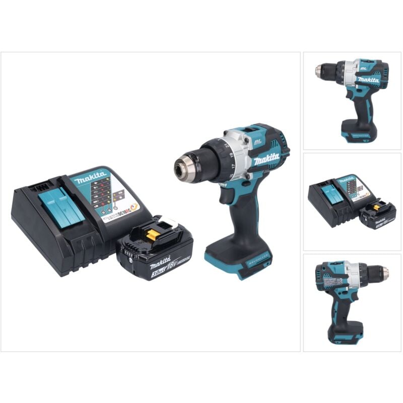 Dhp 489 RF1 Perceuse-visseuse à percussion sans fil 18 v 73 Nm Brushless + 1x batterie 3,0 Ah + chargeur - Makita