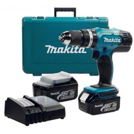 Makita DHP453RFE Trapano avvitatore a percussione 18v- 2 Batterie