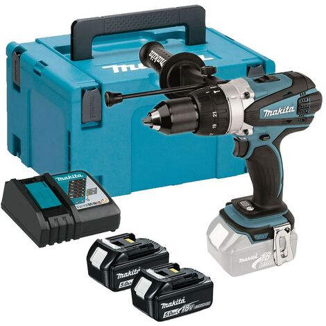 Makita DHP458RTJ LXT 18v Combi Hammer Drill + 2 x 5.0ah Batts + Makpac