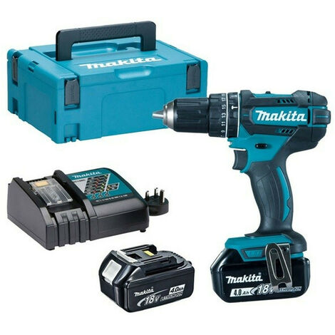 Makita DHP482 18v LXT Combi Drill with 2 x 4.0Ah Batteries