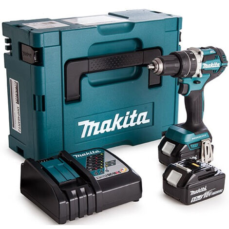 Makita DHP484RTJ 18V LXT Brushless 2-Speed Combi Drill With 2 x 5.0Ah Batts