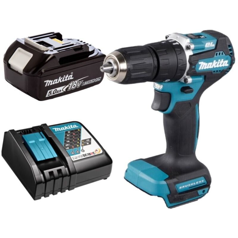 DHP487RT1 Perceuse à percussion 18V lxt 1 x 5.0Ah Batteries + chargeur - Makita