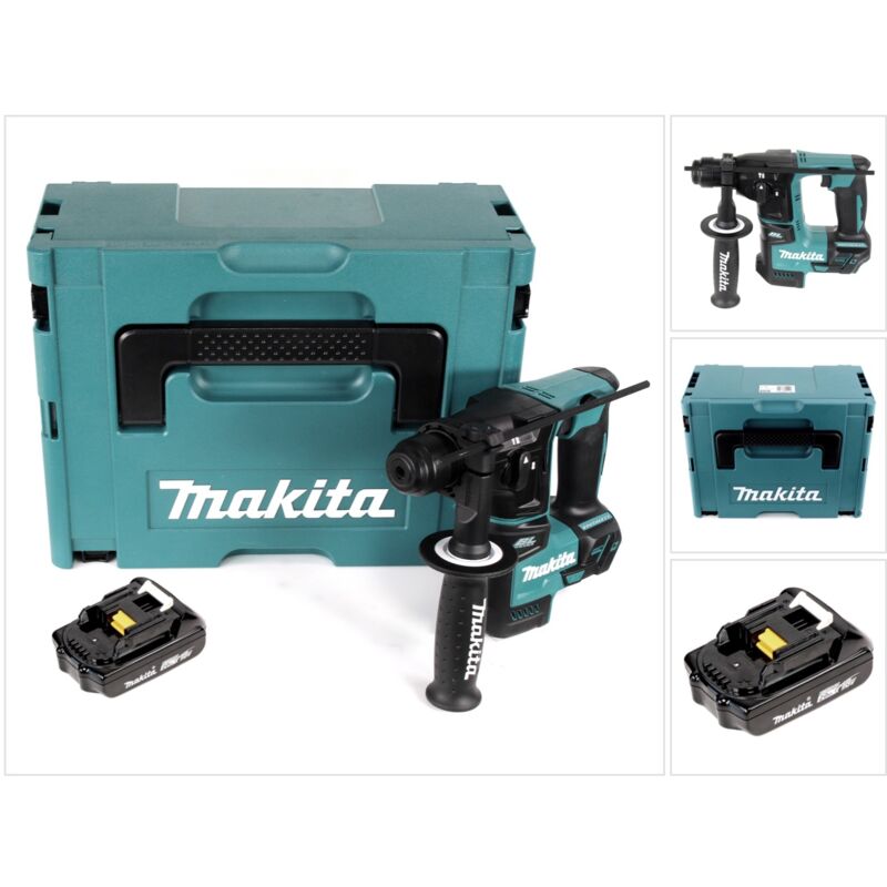 Dhr 171 A1J Marteau perforateur sans fil 18 v 1,20J sds Plus Brushless + 1x batterie 2,0 Ah + Makpac - sans chargeur - Makita