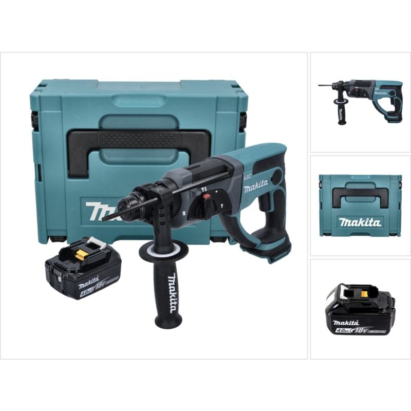 Image of Makita - dhr 202 M1J 18 v 2,0 j sds Plus trapano a percussione a batteria + 1x batteria 4,0 Ah + Makpac - senza kit di ricarica