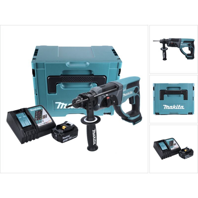 

Makita DHR 202 RF1J Martillo combinado ligero inalámbrico con SDS Plus 18 V en Makpac 2 + 1x Batería BL 1830 + Cargador DC 18 RC