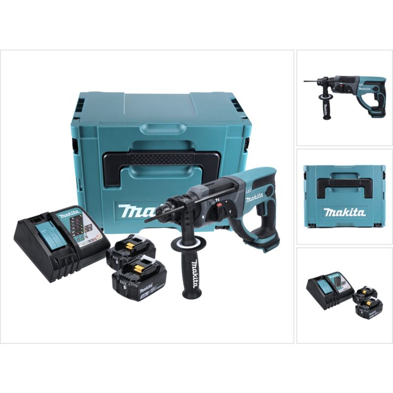 

Makita DHR 202 RFJ Martillo combinado ligero inalámbrico con SDS Plus 18 V en Makpac 2 + 2x Batería BL 1830 + Cargador DC 18 RC