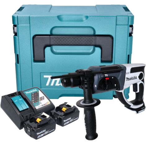 Makita DHR 202 RGJW Akku Bohrhammer 18 V 20 mm 2,0 J weiß + 2x Akku 6,0 Ah + Ladegerät + Makpac