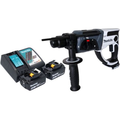 Makita DHR 202 RGW Akku Bohrhammer 18 V 20 mm 2,0 J weiß + 2x Akku 6,0 Ah + Ladegerät