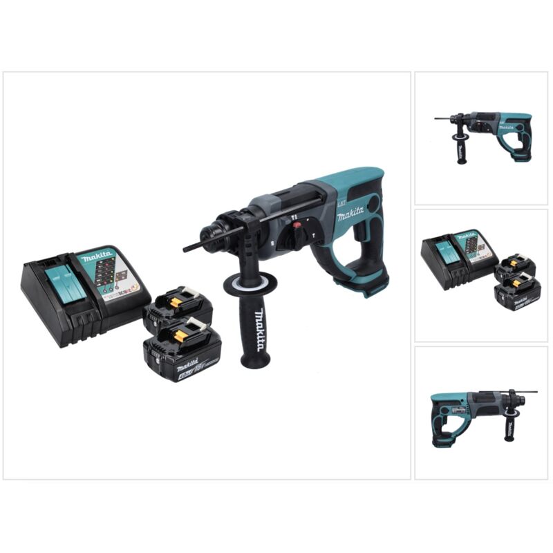 Dhr 202 rm 18 v 2,0 j sds Plus Martello a scalpello a batteria + 2x Batteria 4,0 Ah + Ladegert - Makita