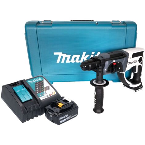 Makita DHR 202 RT1W Marteau perforateur sans fil 18 V 20 mm 2,0 J blanc + 1x batterie 5,0 Ah + chargeur + coffret