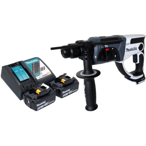Makita DHR 202 RTW Akku Bohrhammer 18 V 20 mm 2,0 J weiß + 2x Akku 5,0 Ah + Ladegerät