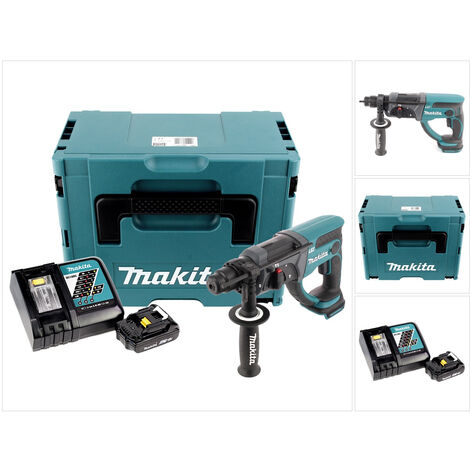 Makita DHR 202 Y1J-D 18 V Perforateur Burineur SDS-Plus avec boîtier Makpac + 1x Batterie 2,0 Ah + Chargeur