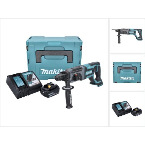 Makita DHR 241 18 V Li-Ion Perforateur-Burineur sans fil SDS-Plus avec Boîtier Makpac + 1x Batterie BL 1840 4,0 Ah  + Chargeur rapide DC 18 RC