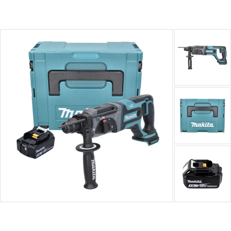 

Makita DHR 241 F1J Martillo combinado a batería 18V con SDS-Plus en Makpac 3 + 1x Batería BL 1830 3,0 Ah - Sin cargador incluido