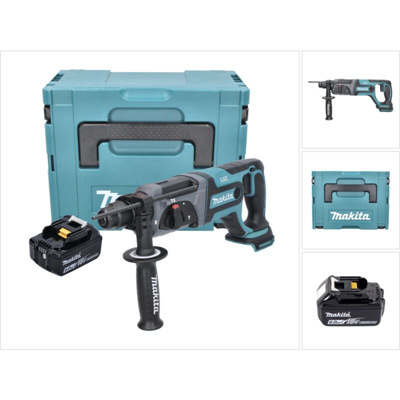 Dhr 241 G1J Perceuse-visseuse à percussion sans fil 18 v 2.0 j sds plus + 1x Batterie 6.0 Ah + Coffret Makpac - sans chargeur - Makita