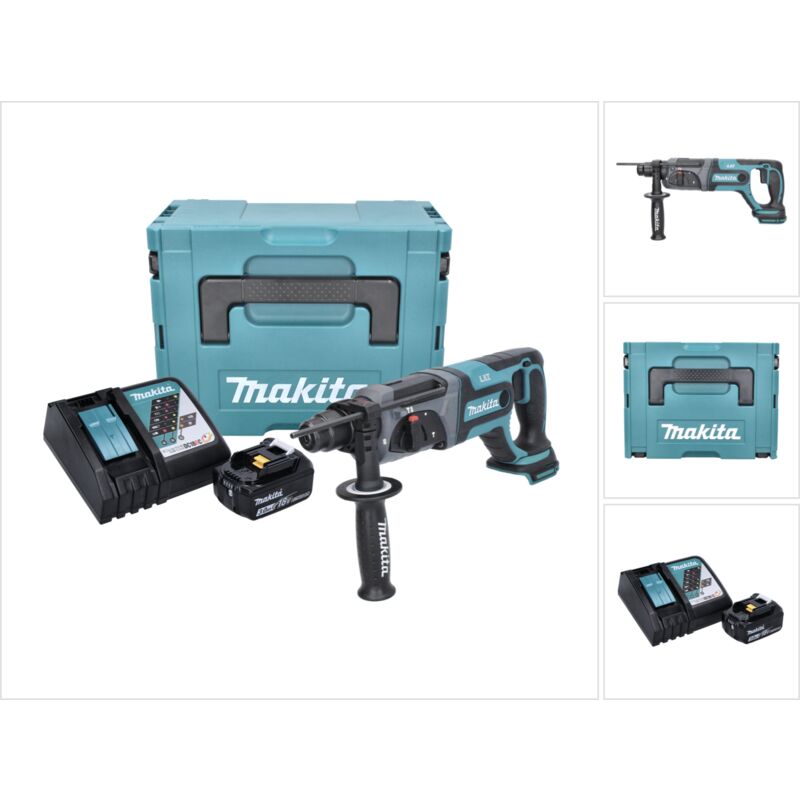 Makita DHR 241 RF1J Tassellatore a batteria 18V con attacco SDS-Plus in valigetta Makpac + 1x Batteria 3,0 Ah + Caricatore