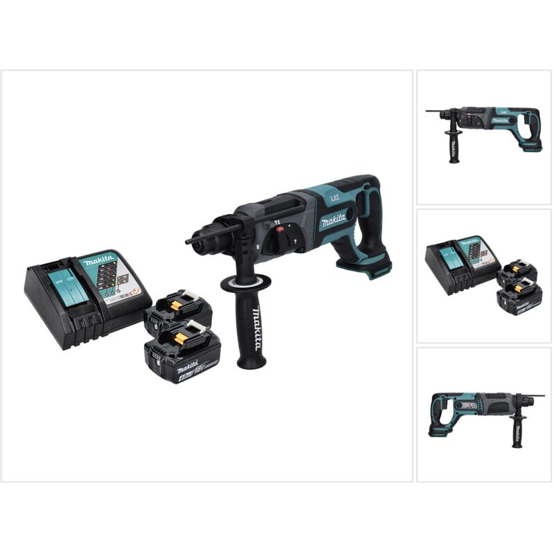 Dhr 241 rm marteau perforateur sans fil 18 v 2.0 j sds plus + 2x batterie 4.0 Ah + chargeur - Makita