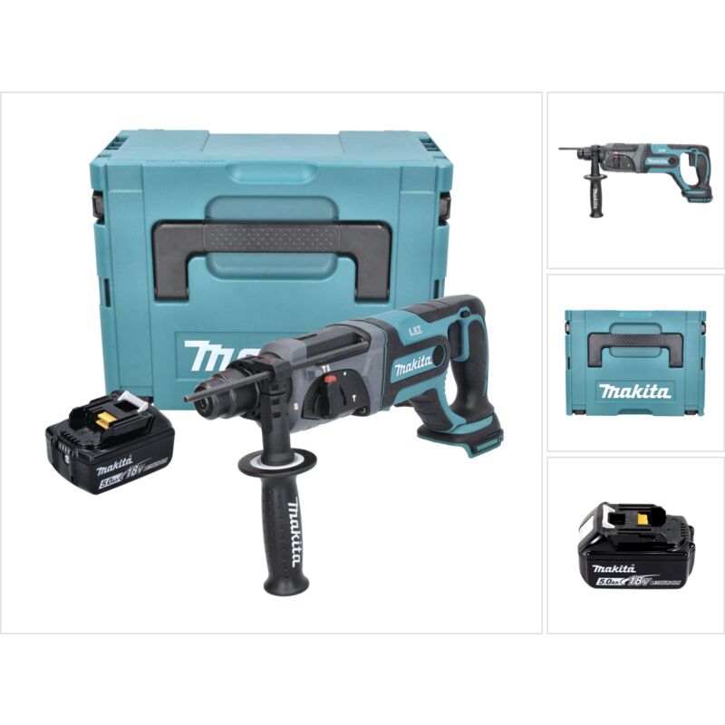 

Makita DHR 241 T1J Martillo combinado a batería 18V con SDS-Plus en Makpac 3 + 1x Batería BL 1850 5,0 Ah - Sin cargador incluido