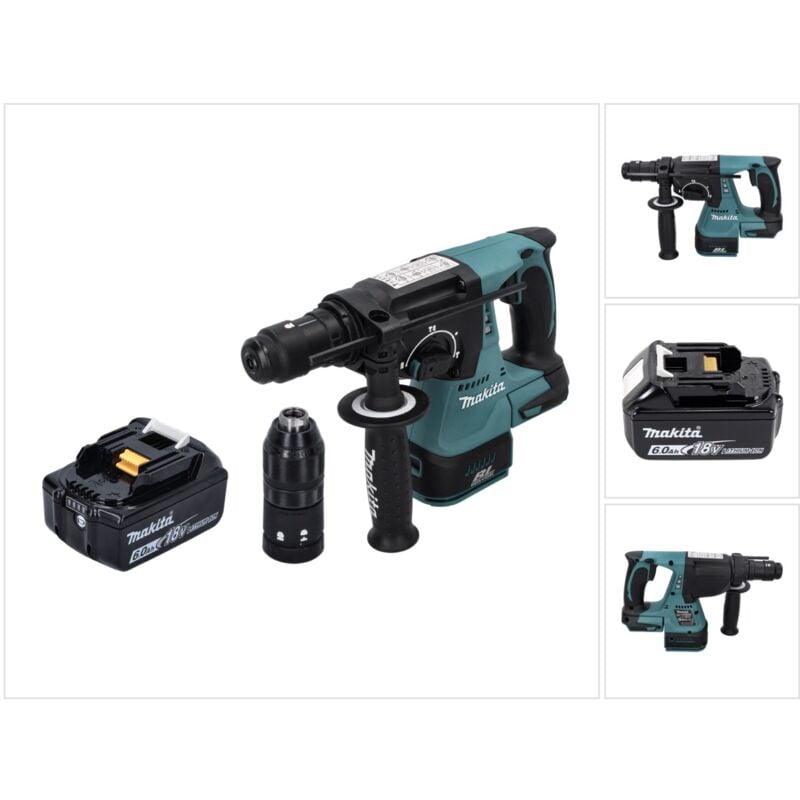 Dhr 243 G1 Marteau perforateur sans fil 18 v sds plus Brushless + 1x batterie 6,0 Ah - sans chargeur - Makita