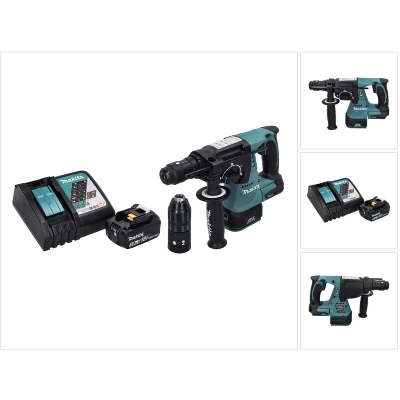Makita DHR 243 RF1 Marteau perforateur sans fil 18 V SDS plus Brushless + 1x batterie 3,0 Ah + chargeur