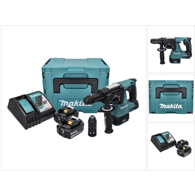 Makita - dhr 243 rfj Tassellatore a batteria 18V con attacco SDS-Plus + Valigetta Makpac + 2x Batterie 3,0 Ah + 1x Caricabatterie