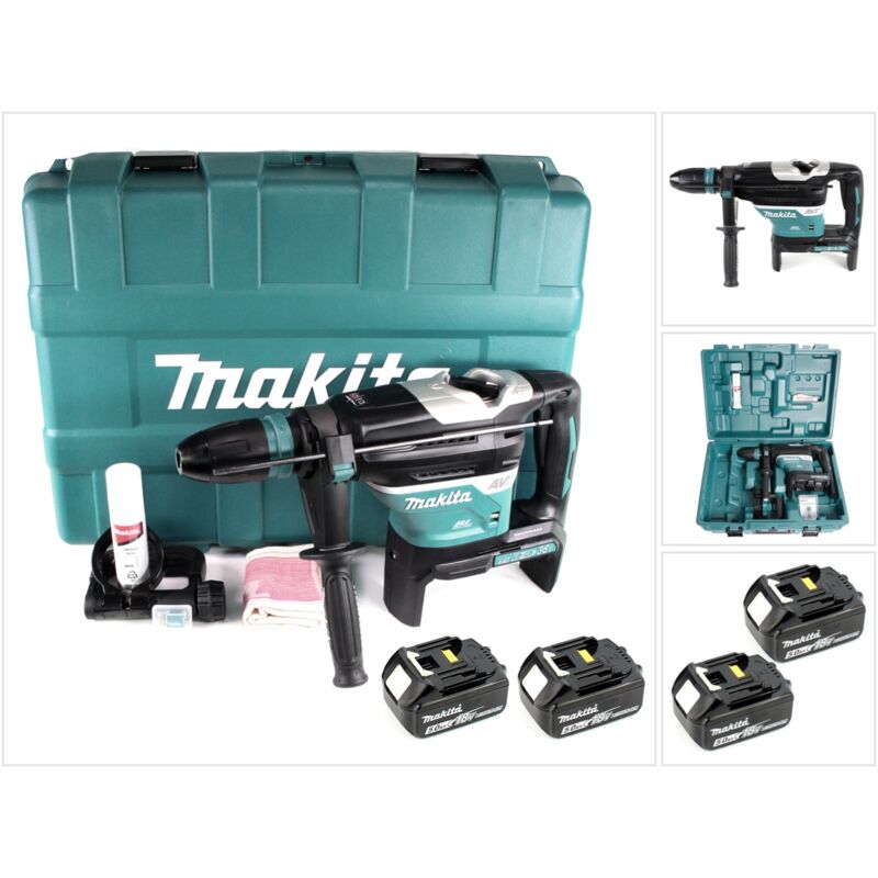 

Makita DHR 400 T2U Martillo combinado a batería 2x 18V / 36 V SDS-Max en maletín de transporte + 2x Batería BL 1850 5,0 Ah - Sin cargador incluido