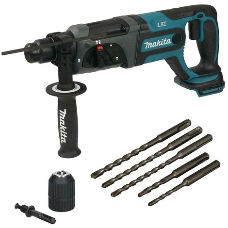 Makita DHR241Z 18V LXT SDS Lithium 3 Mode SDS+ Rotary Hammer Drill + Chuck +Bits