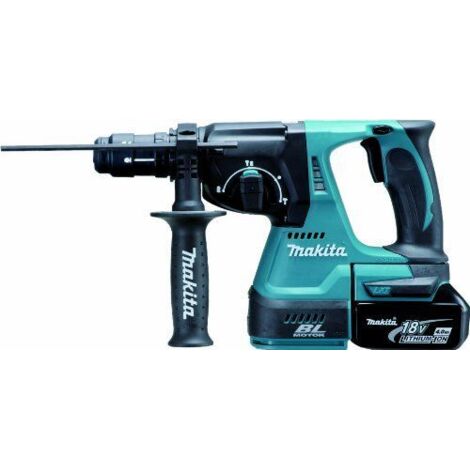 Makita DHR243RMJ 18V Li-Ion Batería SDS-plus Martillo ligero con portabrocas set (2x baterías 4.0Ah) en Mbox - 2J - sin escobillas