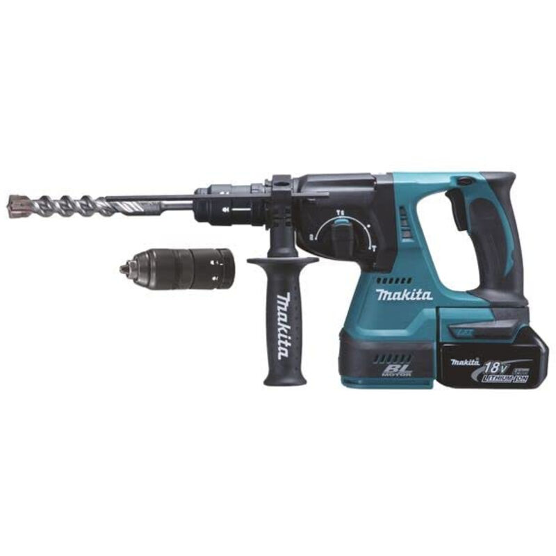 Perfo burineur SDS+ 24mm sur accu LXT 18V + 1x BL1850B + MAKPAC DHR243T1J