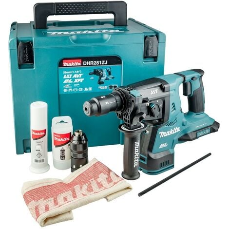 Makita DHR281ZJ Twin 36v 18v LXT SDS Brushless Hammer Drill AVT + Makpac + Chuck