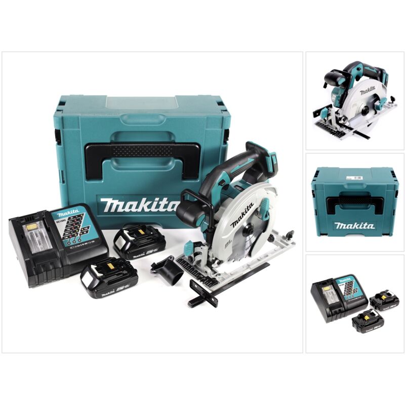 Dhs 680 raj Scie circulaire 18 v 165 mm Brushless + 2x batterie 2,0 Ah + chargeur + Makpac - Makita