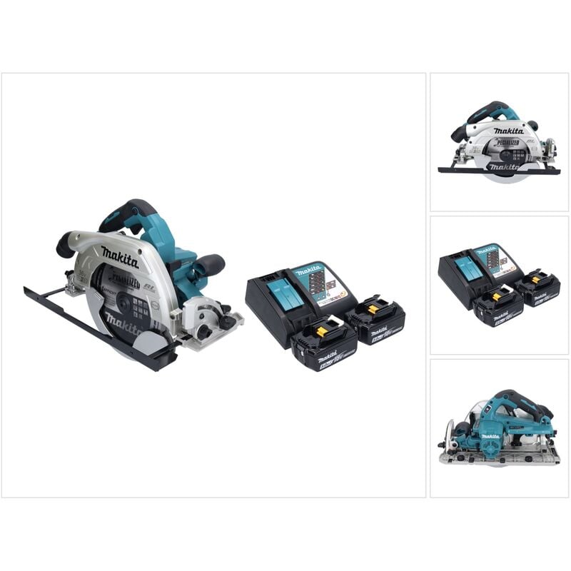 Image of Makita - dhs 900 RT2U Akku Handkreissäge 36 v ( 2x 18 v ) 235 mm Brushless + 2x Akku 5,0 Ah + Ladegerät + Bluetooth Adapter