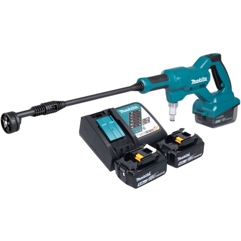 Nettoyeur à pression sans fil Makita DHW 180 RT 18V 24 bar 2x batterie 5 0 Ah Chargeur rapide