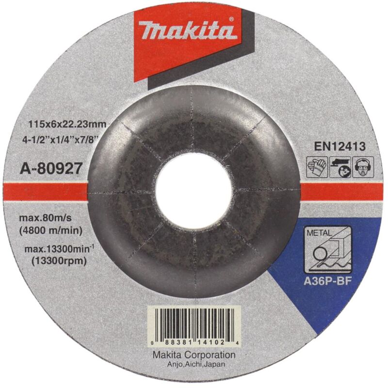 Makita disco abrasivo 1 pz. - 115 mm - 22,23 mm - 6,0 mm