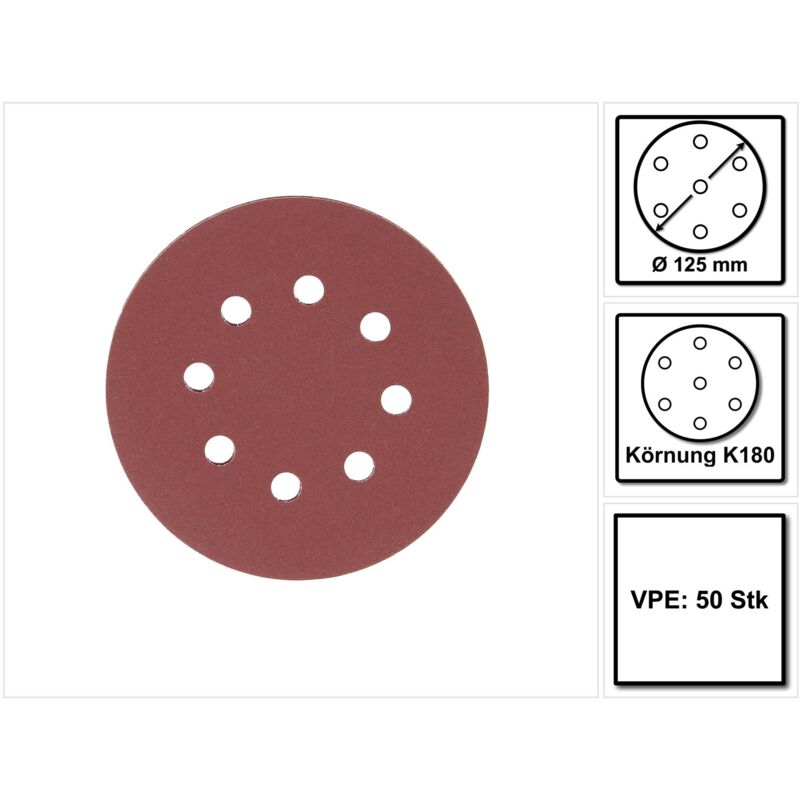 Carta abrasiva Makita 125 mm/K180/50 pz. 125 mm - K180 - 50 pz.