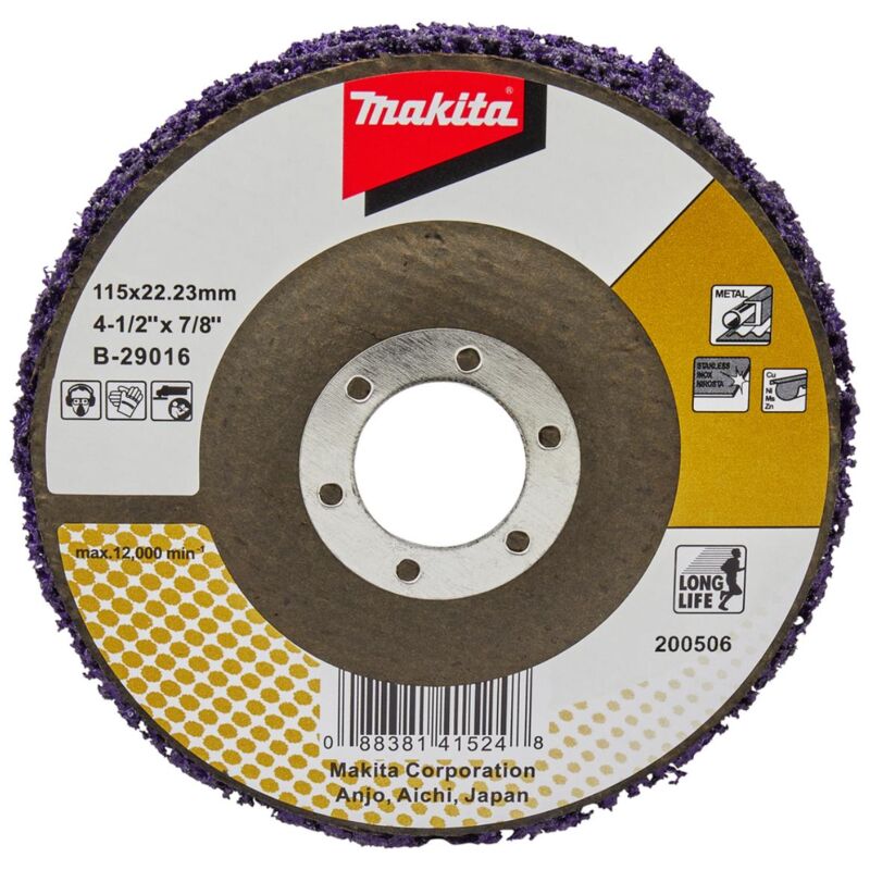 Makita disco di pulizia Longlife 1 pz. - 115 mm - 22,23 mm - Longlife - Viola - Fibra di vetro