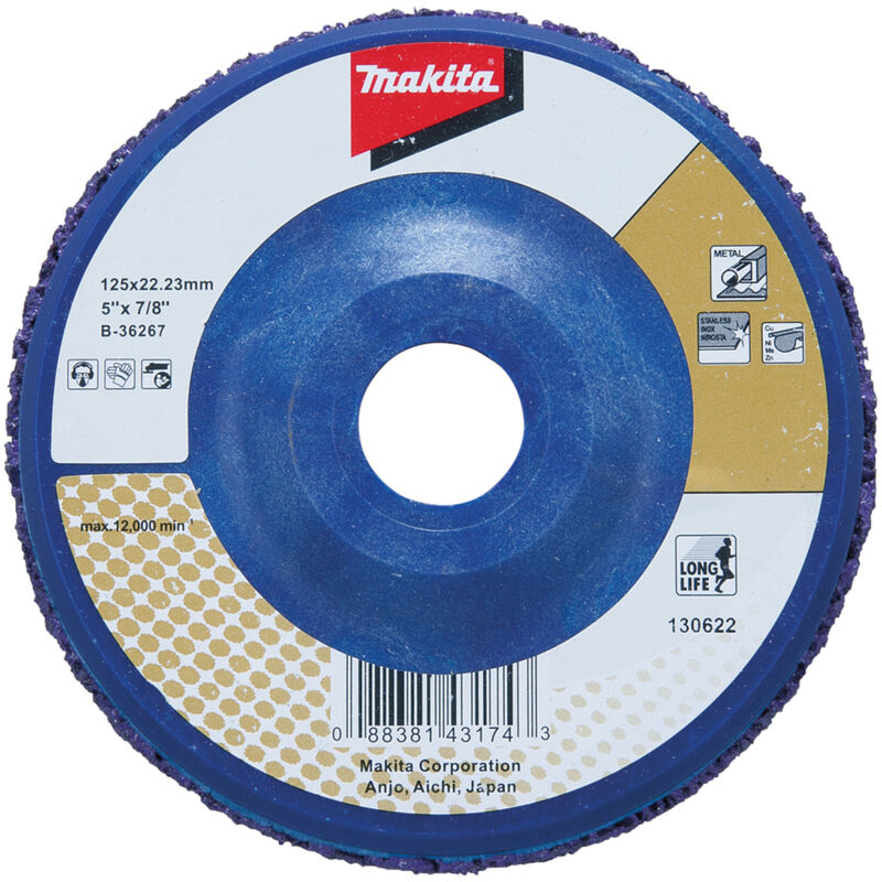 Makita disco di pulizia Longlife 1 pz. - 125 mm - 22,23 mm - Longlife - Viola - Nylon
