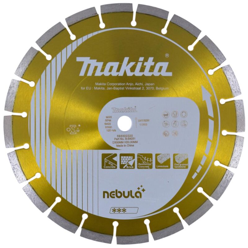 Disco da taglio diamantato Nebula 300 x 20 x 10 mm - Nebula - Makita