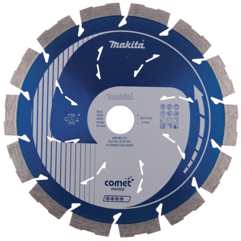 Disco diamantato Comet 180 x 22,23 x 10 mm - Comet - Makita