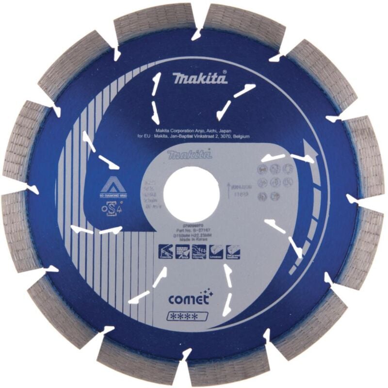 Makita - Comet Rapide Disco diamantato con fori di raffreddamento - 150x22,23 mm