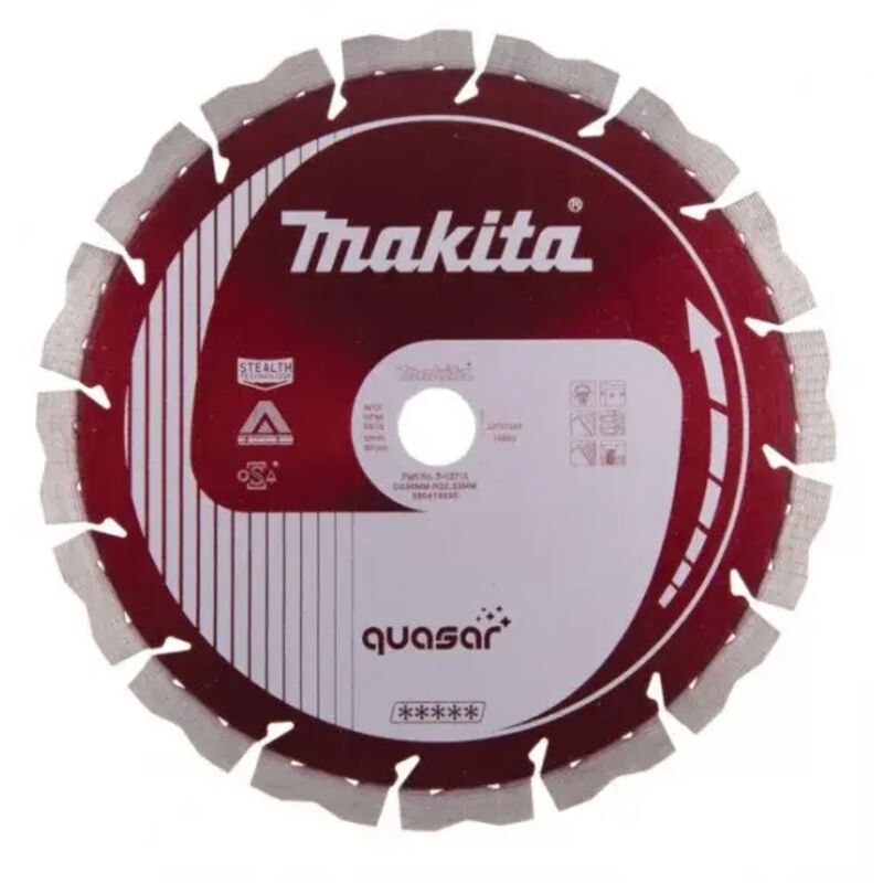 Makita - Quasar Stealth Disco diamantato silenziato universale a umido e secco - 230x22,23 mm